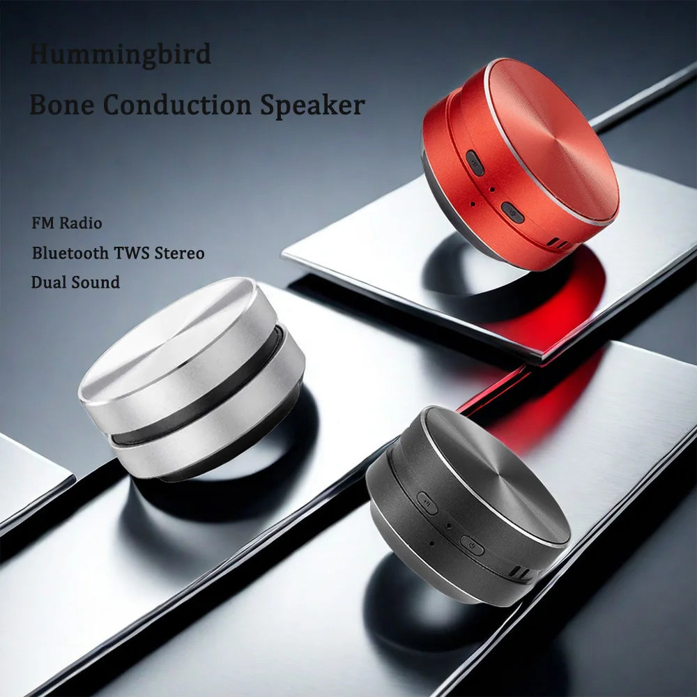 2024 Hot Bone Conduction Speaker Bluetooth-Compatible TWS Wireless Stereo Sound Hummingbird Speaker with FM Radio Dropshipping